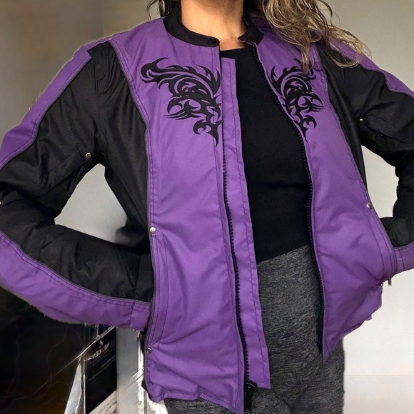 NexGen Women’s CE Armored Motorcycle Jacket. S Purple/Black | Vented, Reflective - Picture 3 of 16